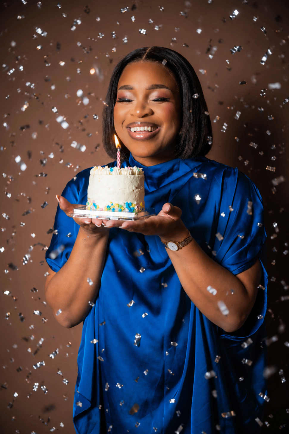Birthday celebration with confetti